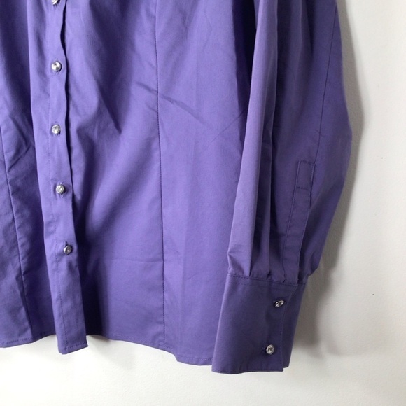 Soft Surroundings purple top large 14 button up - Picture 6 of 11